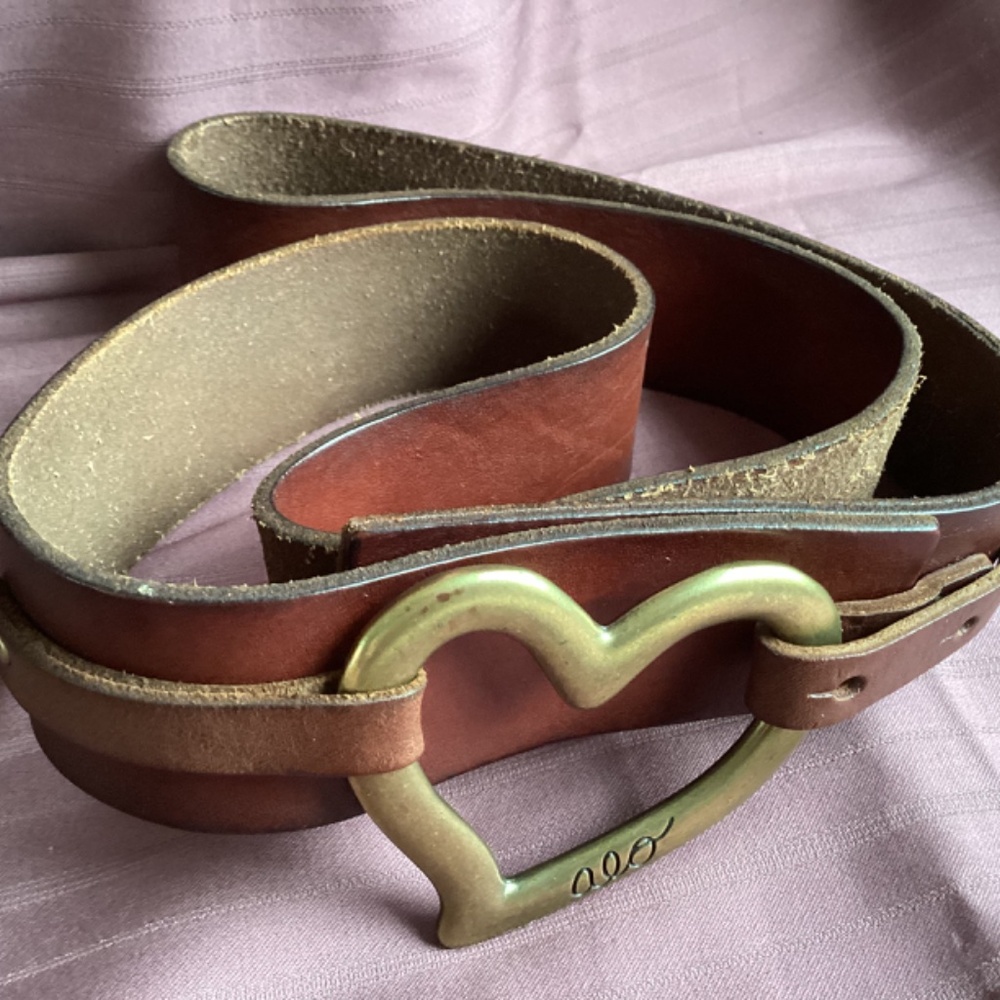 American Eagle Outfitters Brown Leather Heart Belt - Picture 4 of 9